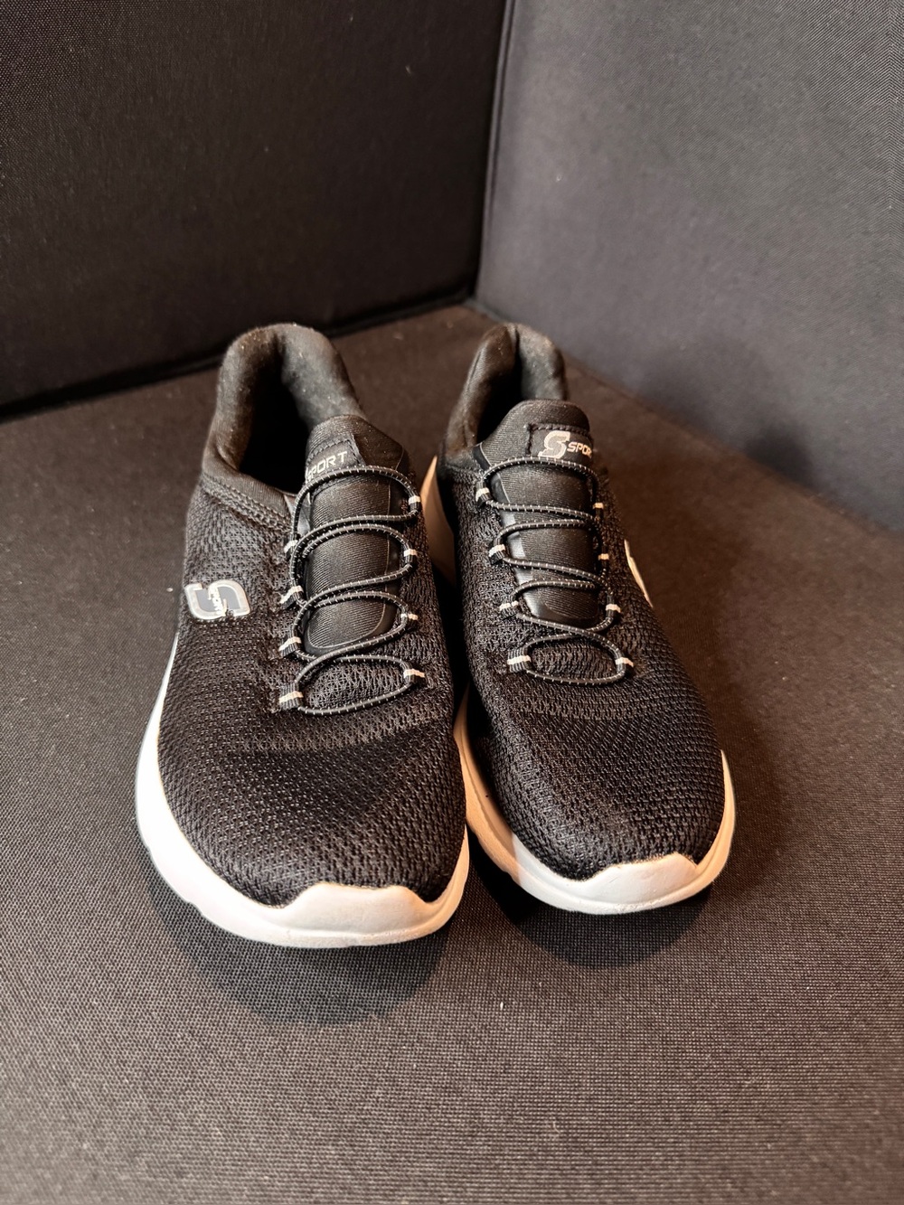Skechers Black with Iridescent Label Slip-On Sneaker (Size US 7)